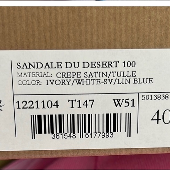 Sandale du Désert sandals. Satin crêpe, 100mm heels, glittered tulle ties. - Picture 13 of 15